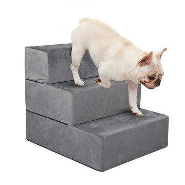 PaWz Pet Stair 3 Step Ramp Portable Adjustable Climbing Ladder Soft Washable M PaWz